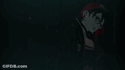 Girl With Red Eyes And Scarf Saying Justice GIF