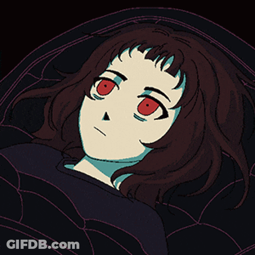 Girl With Red Eyes And Triangle Face GIF