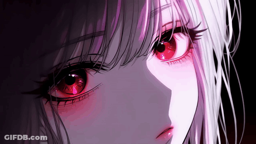 Girl With Red Eyes And White Hair GIF