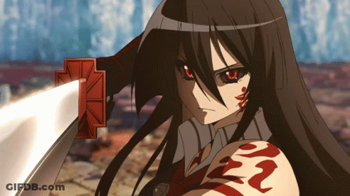 Girl With Red Eyes Holding Sword 22 GIF