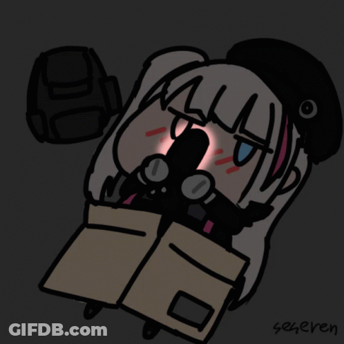Girl With Red Eyes In Front Of 911 Sign GIF