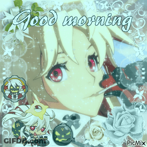Girl With Red Eyes Saying Good Morning GIF