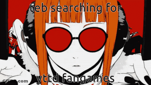 Girl With Red Glasses Searching For Fangames GIF