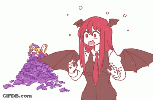 Girl With Red Hair And Bat Wings GIF