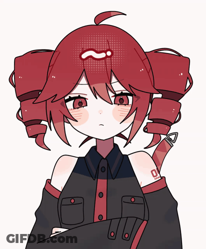 Girl With Red Hair And Letter O On Arm GIF