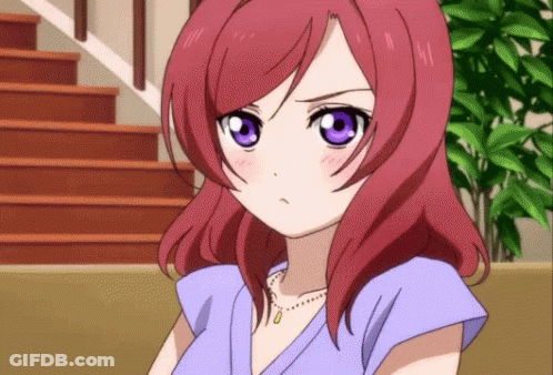 Girl With Red Hair And Purple Eyes GIF