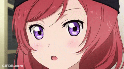 Girl With Red Hair And Purple Eyes GIF