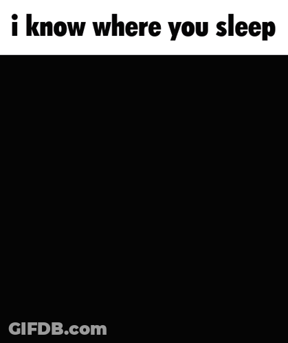 Girl With Red Hair And Smiley Hat Saying I Know Where You Sleep GIF
