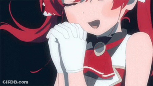 Girl With Red Hair And White Gloves Praying GIF