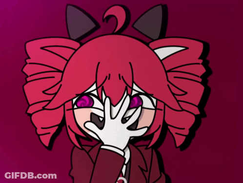 Girl With Red Hair Covering Face GIF