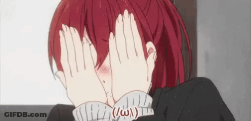 Girl With Red Hair Covering Face GIF