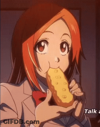 Girl With Red Hair Eating Donut Talk GIF