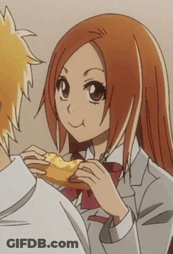 Girl With Red Hair Eating Pizza GIF
