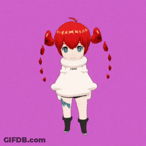 Girl With Red Hair Holding Blue Cat GIF