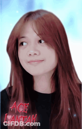 Girl With Red Hair In Black Ace Lantak Shirt GIF