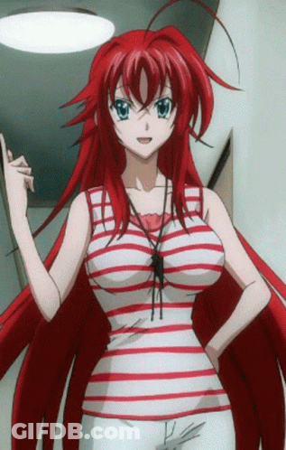 Girl With Red Hair In Striped Shirt GIF