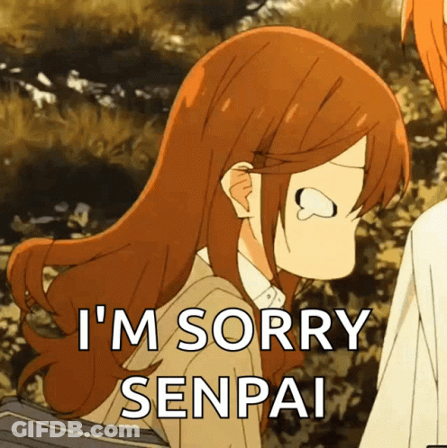 Girl With Red Hair Saying Sorry Senpai GIF