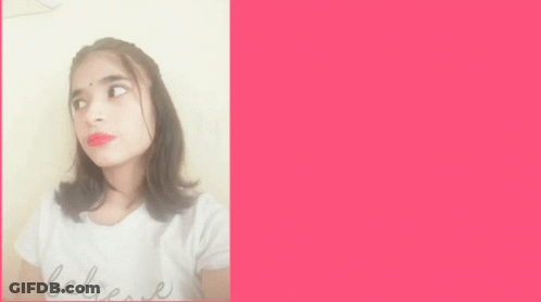 Girl With Red Lipstick Next To Really GIF