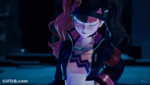Girl With S On Chest Pointing GIF