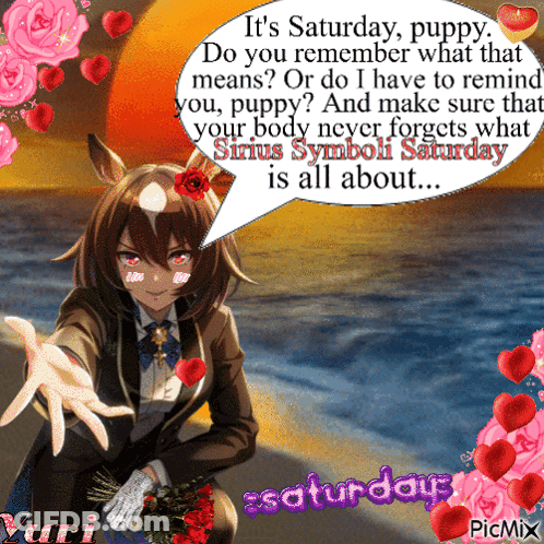 Girl With Saturday Puppy Speech Bubble GIF