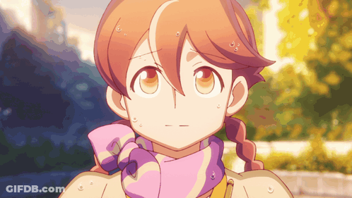 Girl With Scarf And Braids GIF