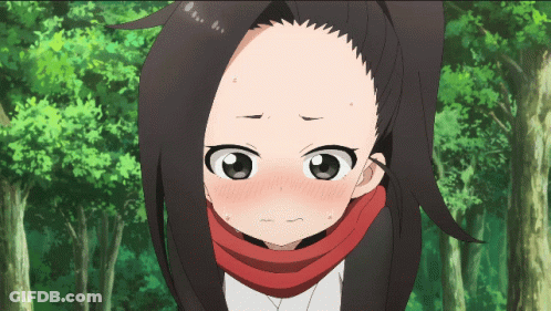 Girl With Scarf Looking At Camera GIF