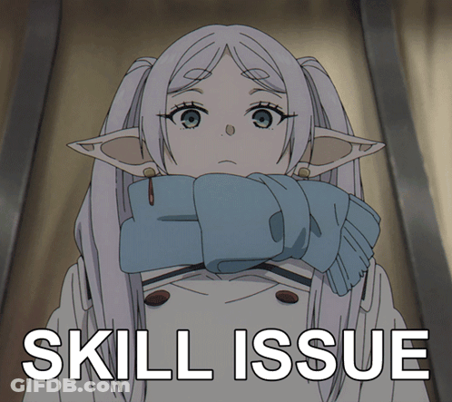 Girl With Scarf Skill Issue GIF