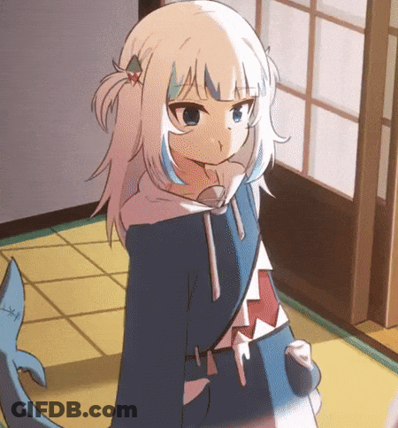 Girl With Shark Tail In Hoodie GIF