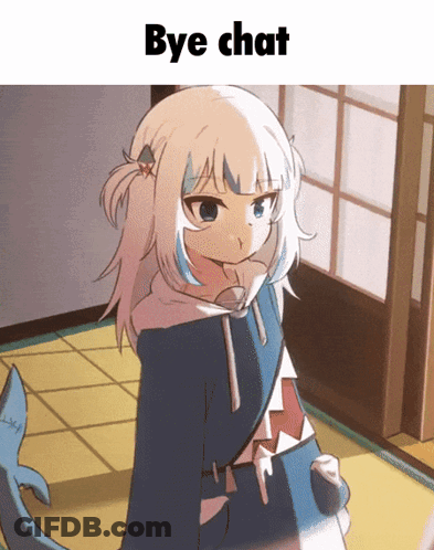 Girl With Shark Tail Saying Bye Chat GIF
