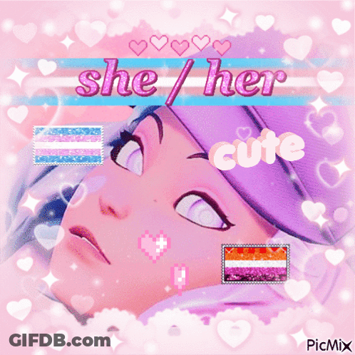Girl With She Her Cute Text GIF