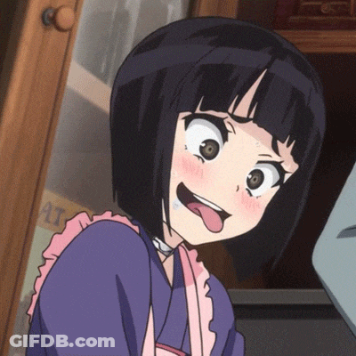 Girl With Short Black Hair Sticking Tongue GIF