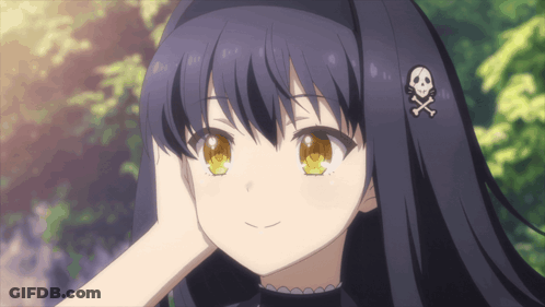 Girl With Skull And Crossbones Hair Clip GIF