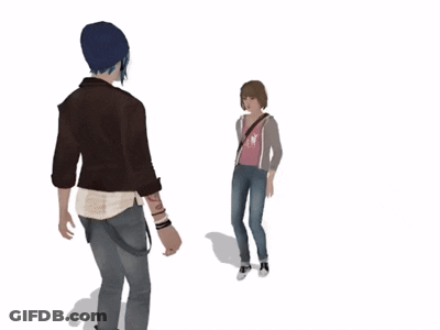 Girl With Skull Shirt Beside Girl Arms Outstretched GIF
