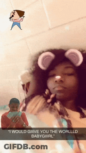 Girl With Snapchat Filter Saying I Would Giiiive You The Worldld Babygiiirl GIF
