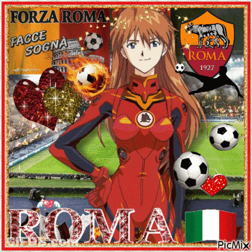 Girl With Soccer Ball Saying Roma GIF