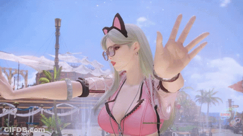 Girl With Sombrero And Cat Ear Headband GIF