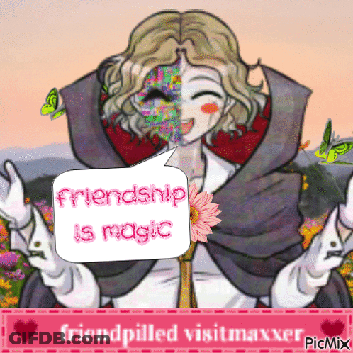 Girl With Speech Bubble Saying Friendship Is Magic GIF