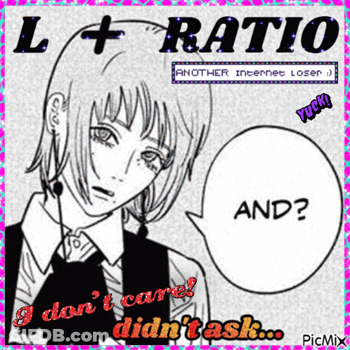 Girl With Speech Bubble Saying L + Ratio GIF