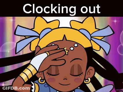 Girl With Star Clocking Out GIF