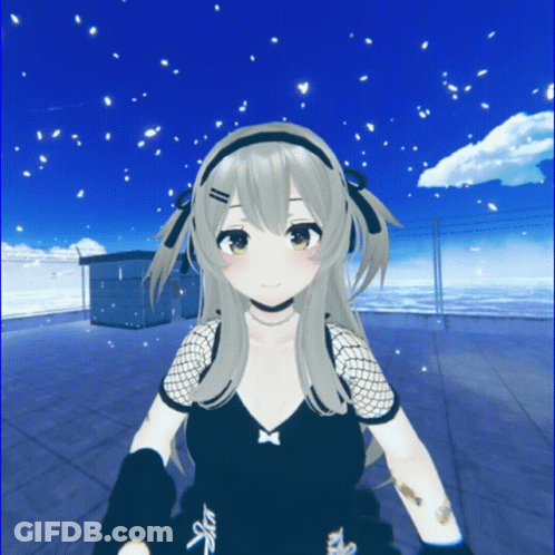 Girl With Tattoo In Snowy Sky GIF