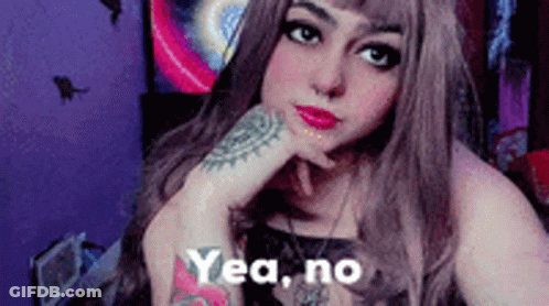 Girl With Tattoo Saying Yea No GIF