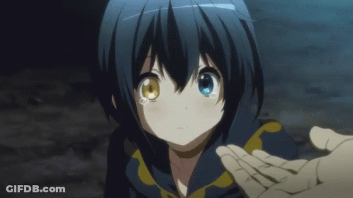 Girl With Tears Held By Hand GIF