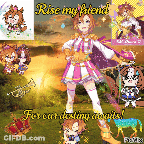 Girl With Text Rise My Friend For Our Destiny Awaits GIF