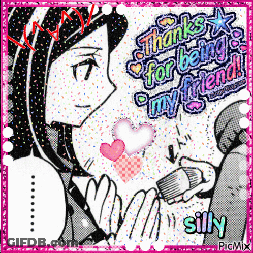 Girl With Thanks For Being My Friend GIF