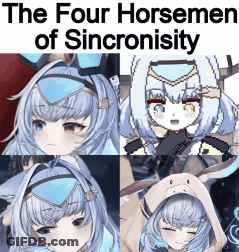 Girl With The Four Horsemen Of Synchronicity GIF