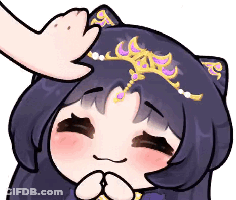 Girl With Tiara Being Patted On Forehead GIF
