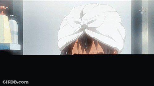 Girl With Towel On Head Taking Shower GIF