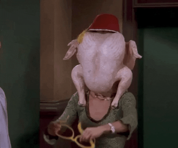 Girl With Turkey Head GIF