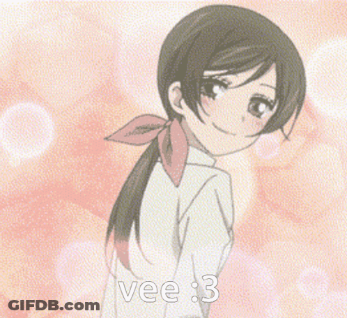 Girl With Vee 3 GIF