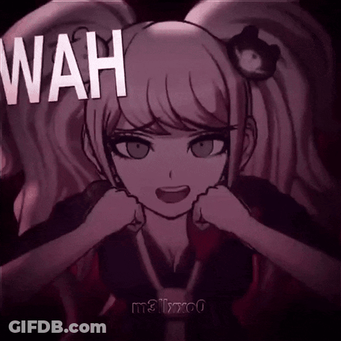 Girl With Wah Text GIF